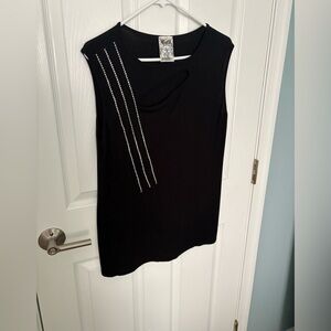 Sleeveless Black Embellished Women's Top, by VOCAL size medium. Worn once